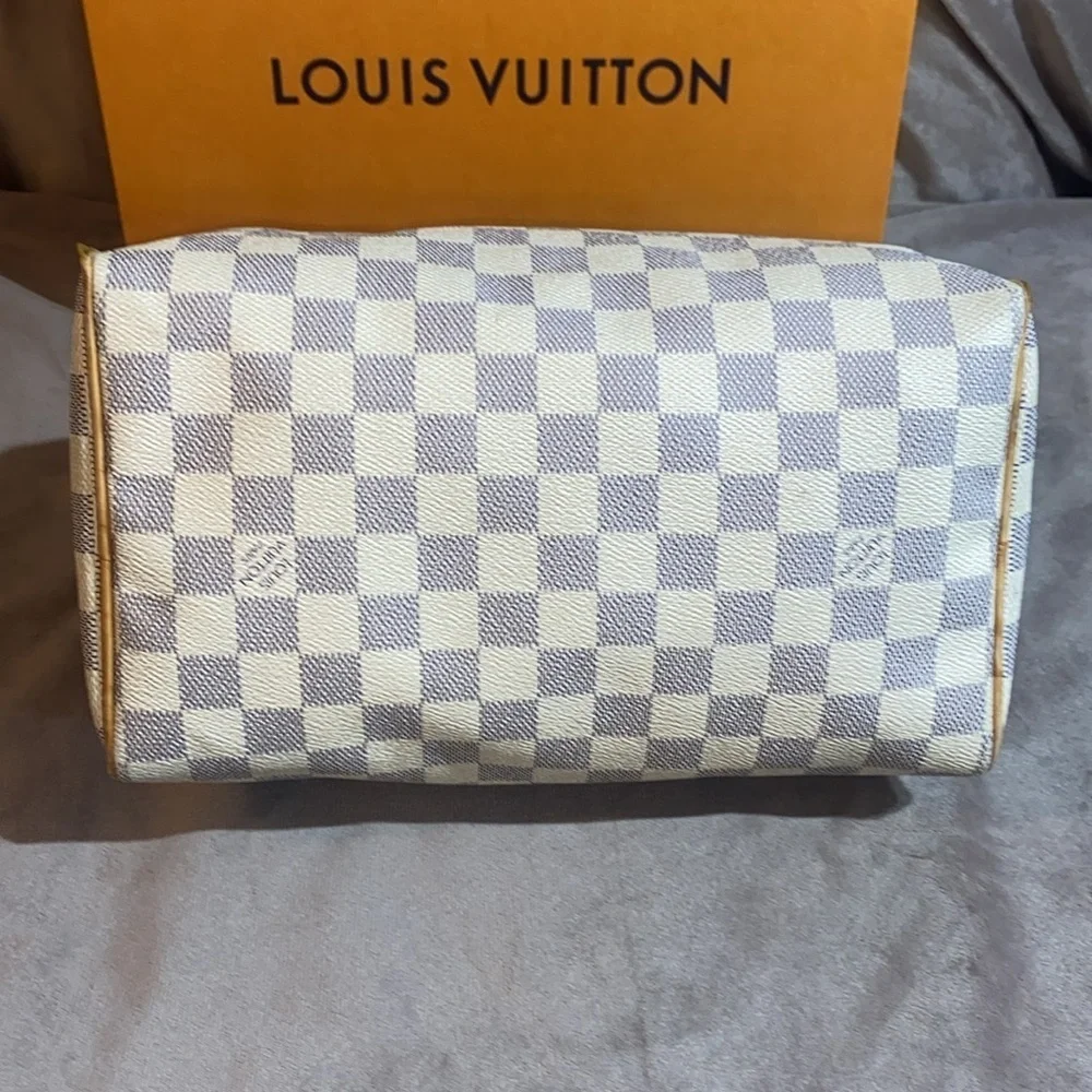 Louis Vuitton Speedy 25 Damier Azur Satchel